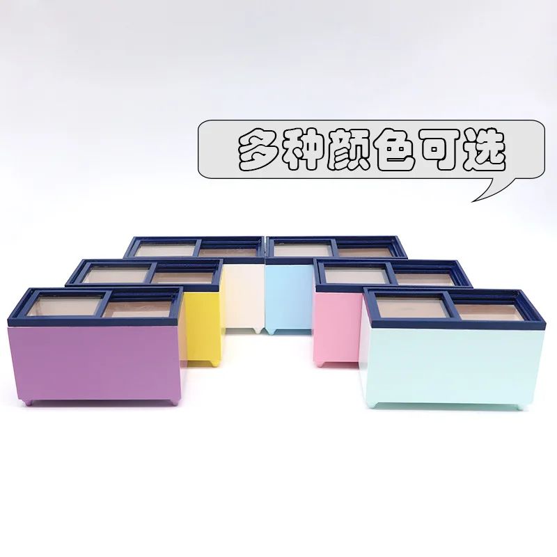 1:12 Doll House Accessories Miniature Furniture Store Micro-scenario Model Ornament Side-opening Freezer Creative Toys Gifts