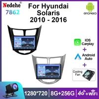 Android 14 todo en uno para Hyundai Solaris 1 Accent 2010 - 2016 Radio de coche reproductor de vídeo Multimedia Carplay GPS estéreo 4G unidad principal