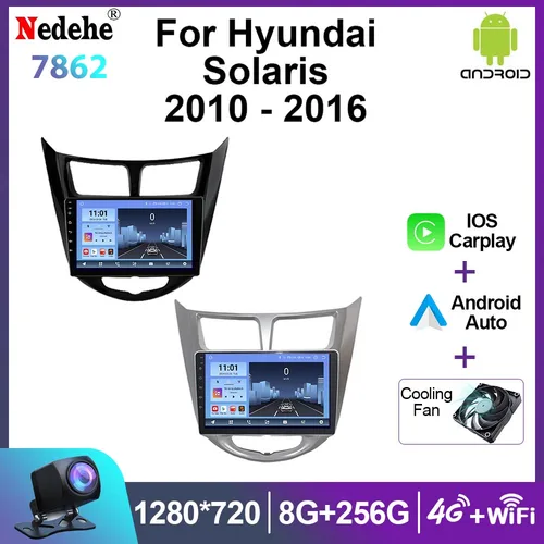 Android 14 todo en uno para Hyundai Solaris 1 Accent 2010 - 2016 Radio de coche reproductor de vídeo Multimedia Carplay GPS estéreo 4G unidad principal