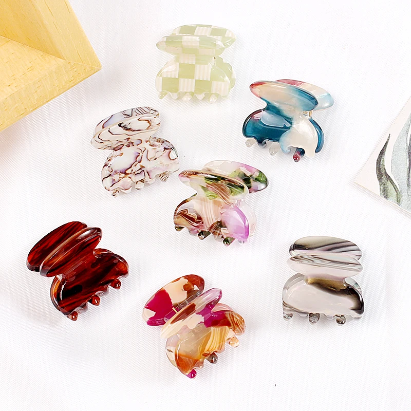 2pcs Korea Fashion Acetate Claw Clip Mini Sweet Girl Barrettes Hairpin Hair Clips for Kids Hair Accessories