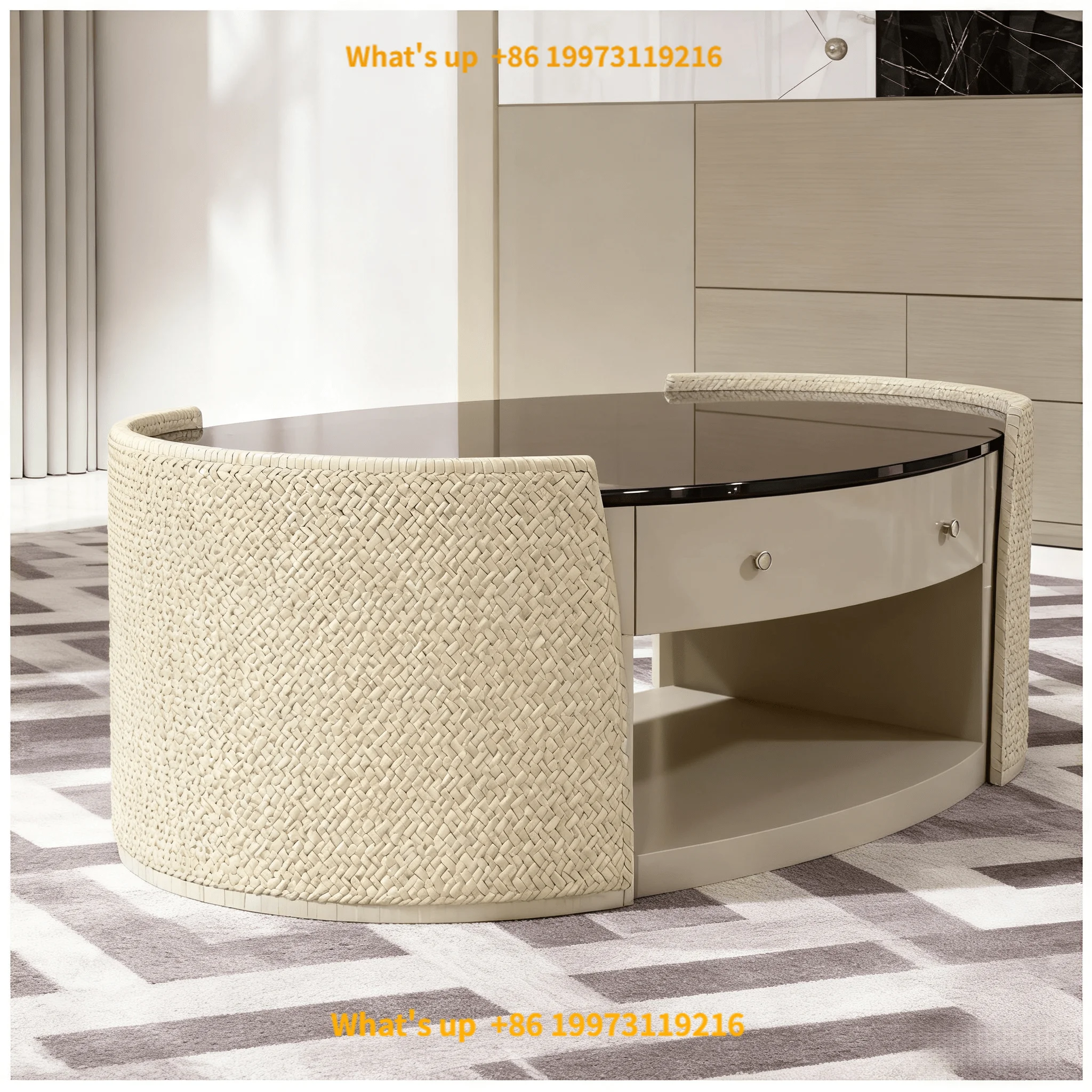 2026 Modern Solid Wood Coffee Table with Storage Durable & Easy to Clean Living Room Furniture for Home Decor