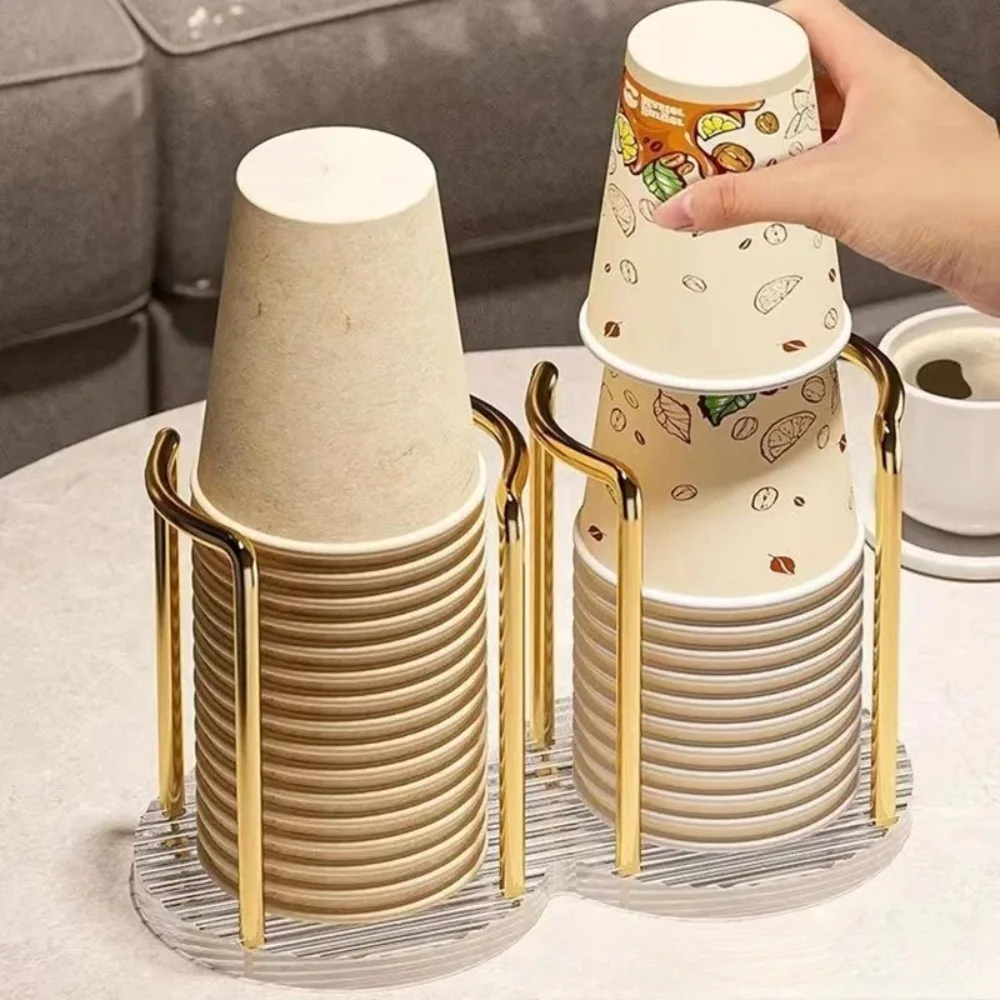 New Mug Display Stand Home Organizer Luxury Disposable Cup Storage Holder Water Tea Cups Dispenser Rack Shelf with Longer Stick