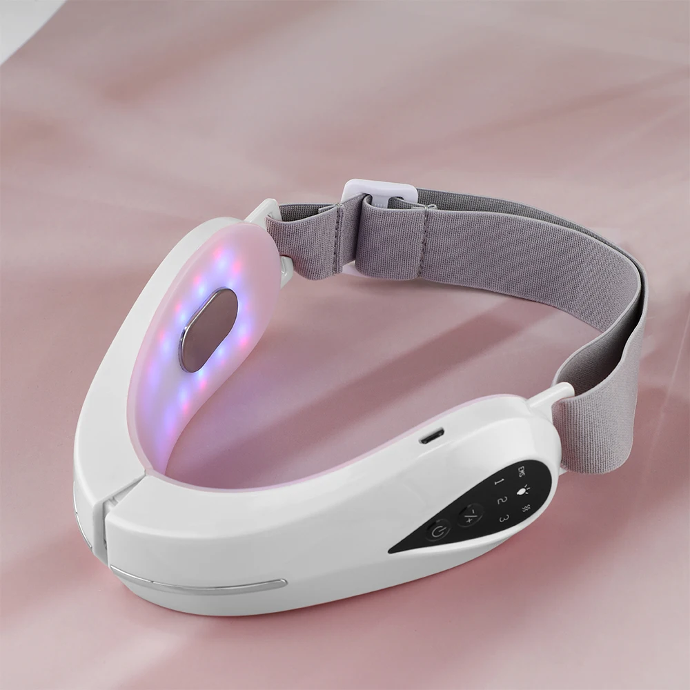 Dispositivo de levantamento facial, luz vermelha e azul, rejuvenescimento da pele, linha v, massagem facial, redutor de queixo duplo, rosto fino, ferramenta de beleza coreana