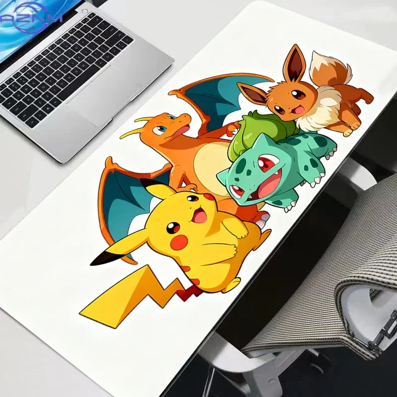 Candy Texture Pokemon Group Sweet Candy World Large Mousepad, Rubber Non Slip Extended Gaming Desk Mat, Anime Cartoon Table Pad