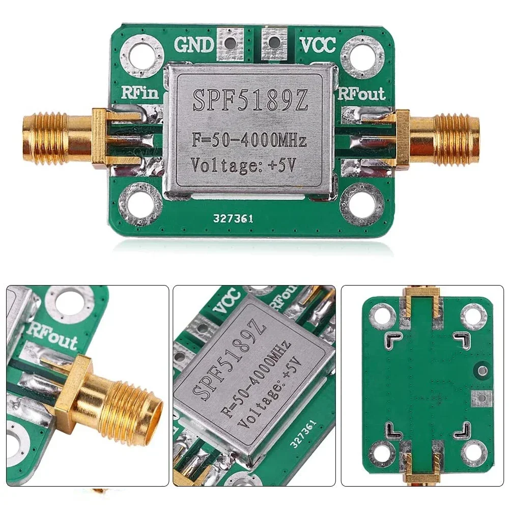 SPF5189 LNA 50-4000MHz/5-6000mhz RF Low Noise Broadband Signal Amplifier 0.6dB/20dB Gain RF Signal Receiver Module Shield Board