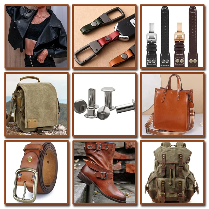 2025 Trend Chicago Screw Leather Rivets Assorted Screw Rivets M5 Chicago Binding Screws For Decorating PU Craft Belts(110PCS)