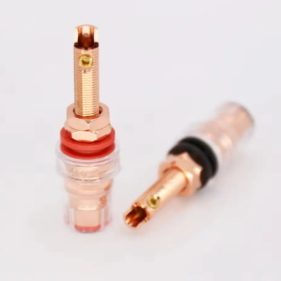 Hi-End Eutectic Long Style Binding Post Red Coppper plated Speaker Amplifier Binding Post Terminal