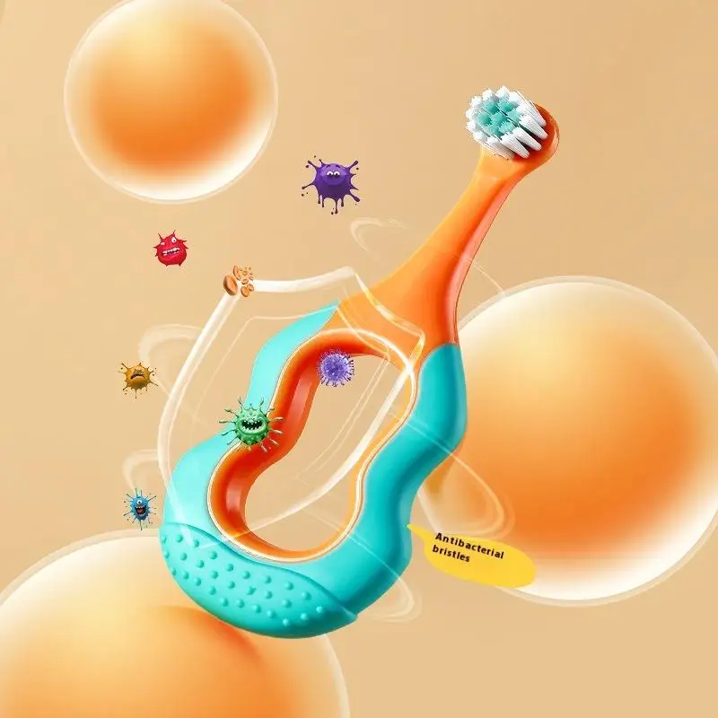 Spazzolino antibatterico passo dopo passo per bambini Spazzolino morbido per neonati e bambini di età compresa tra 0-3-6-9 anni