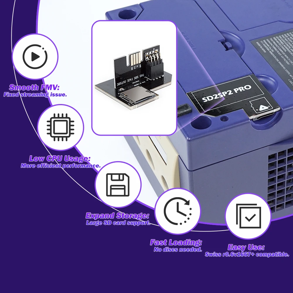 Устройство чтения карт памяти TF SD2SP2 Pro для Gamecube V1.3 SD2SP2 Pro Адаптер для последовательного порта Nintendo Gamecube 2 золотых поверхности HQ ENIG