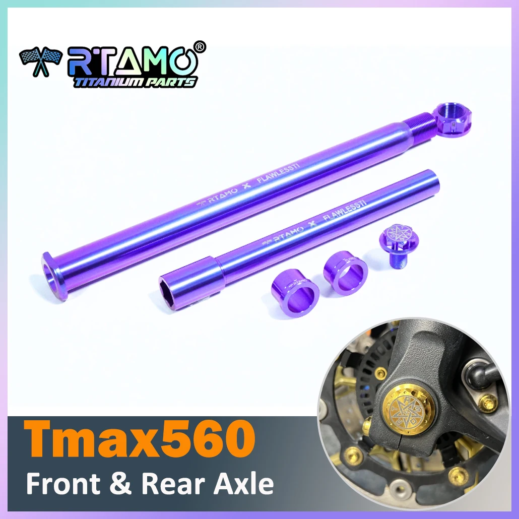 RTAMO Gr5 Titanium Front Rear Wheel Set Bolts with Nuts for Yamaha Tmax 560