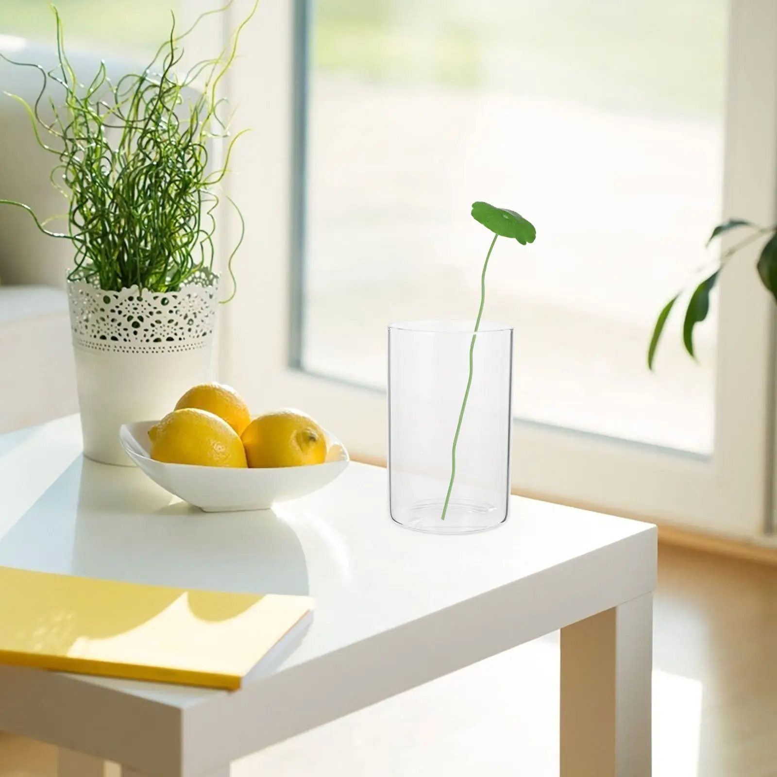 3Pcs Clear Glass Cylinder Vase Smooth Surface Elegant Home Decor for Wedding Centerpiece Floral Arrangements Living Room Office