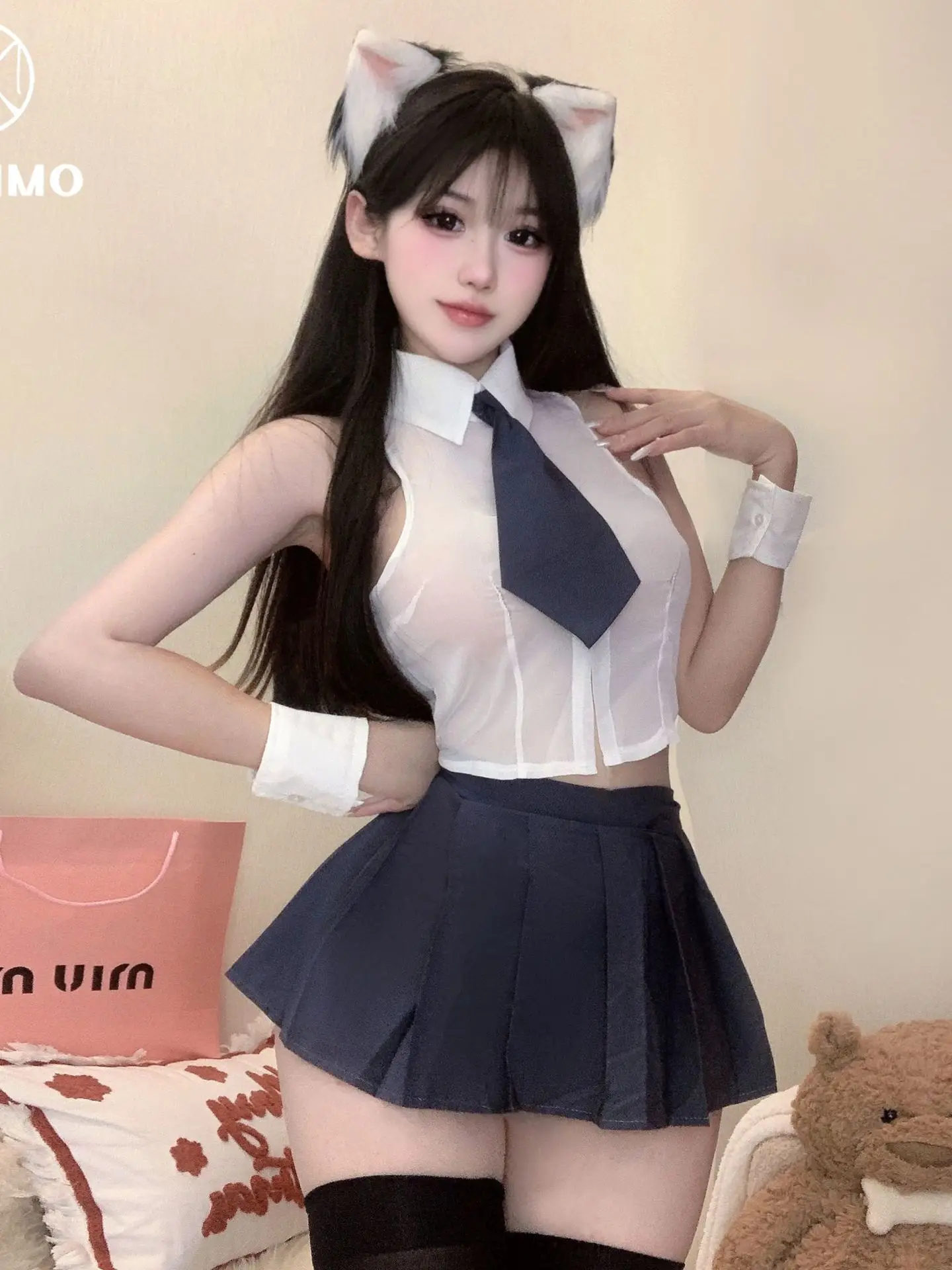 Student Chiffon Shirt Split Uniforms Pure Desire Academy JK Short Dress Elegant Sweet Fashion Sexy Korean Women Mini Dress YJ8N