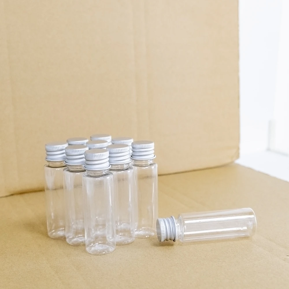 25ml Empty Cosmetics Container Clear Plastic Bottles Reusable Gifts Jars Hot Selling Aluminum Cover Vials 20Pcs or 100Pcs