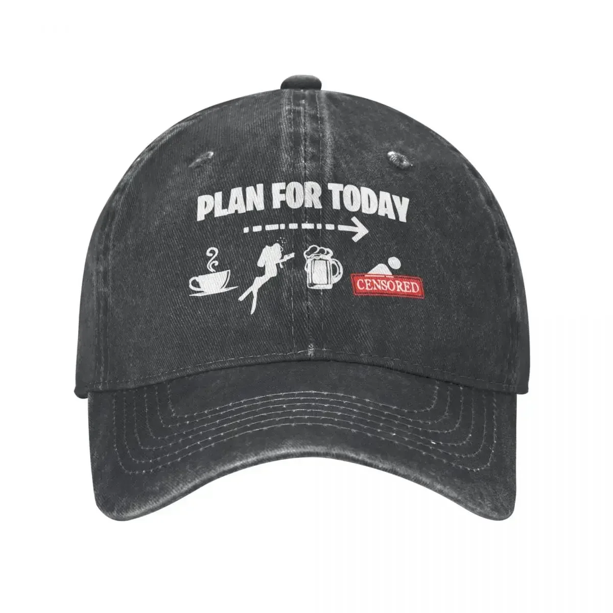 Plan For Today Coffe Dive Beer Sex Baseball Caps Retro Distressed Washed Diving Freediving Sun Cap Men Outdoor Travel Caps Hat