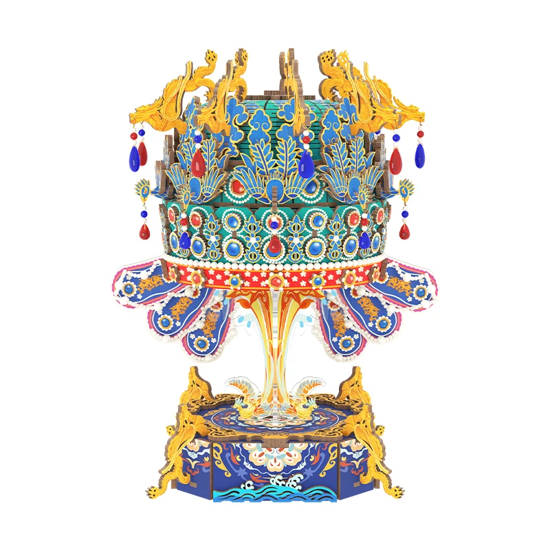 Music box music ornament girl puzzle building block