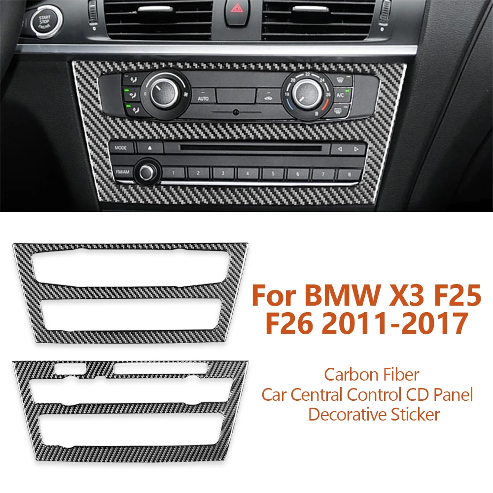 

For BMW X3 F25 F26 2011-2017 Car-styling Carbon Fiber Car Central Control CD Panel Decorative Stickers Interior Auto Accessories