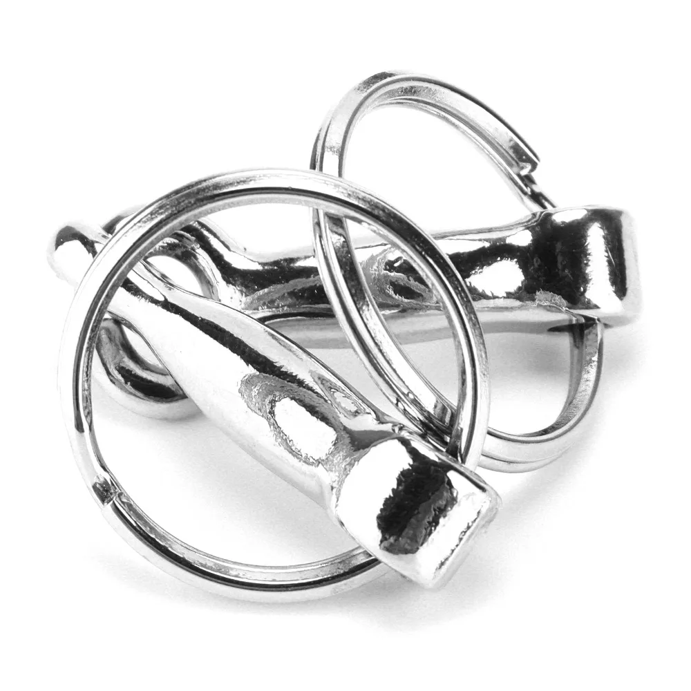 Zinc Alloy Snaffle Bit Keychain Durable Single Connector Pelham Bit Keychain Rust Resistant Knot Design Equestrian Keychain