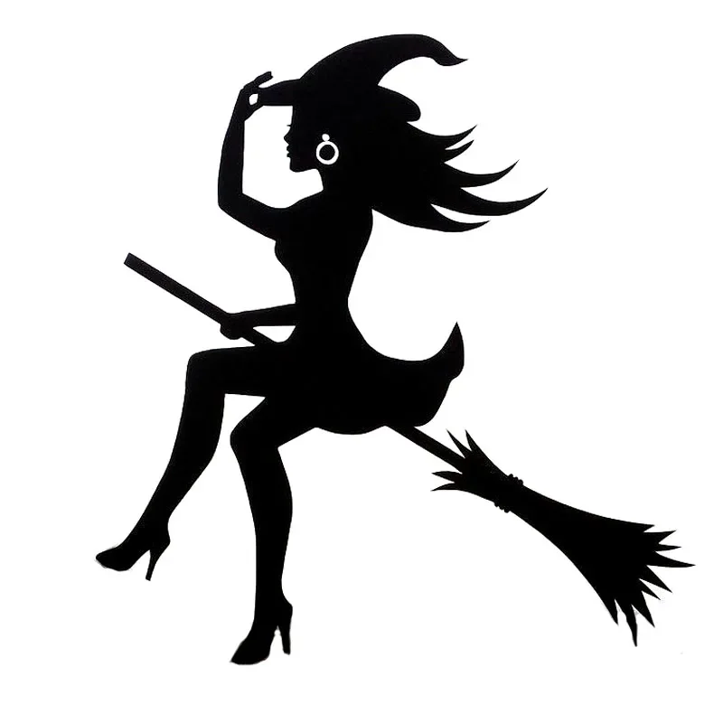 Sexy Witch Scary Fashion Car Sticker Vinyl  Decals Decor Black/Silver 15cm*15.9cm