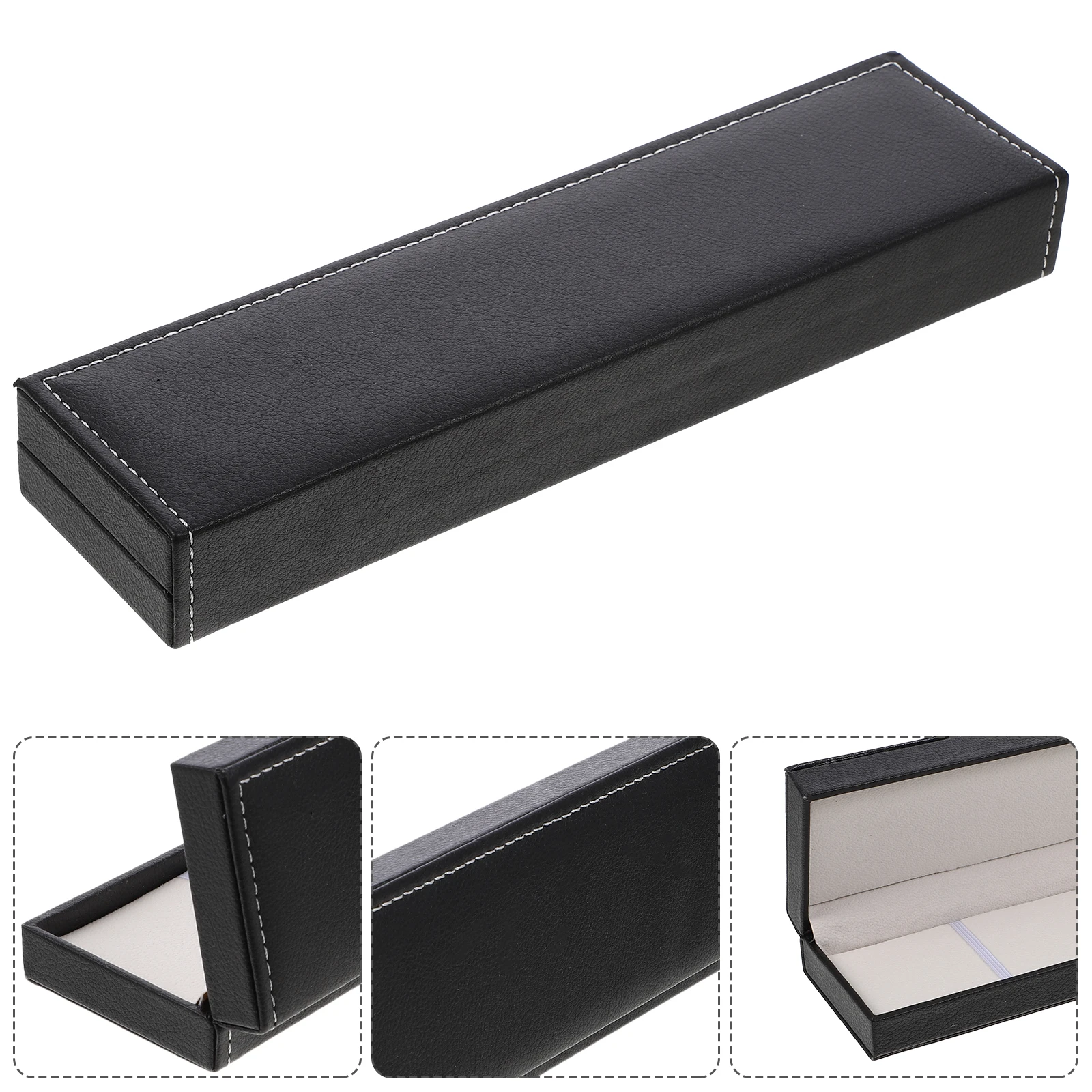 

Pu Rectangle Watch Case Storage Organizer Dustproof Jewelry Box Gift for Men Women Single Watch Display