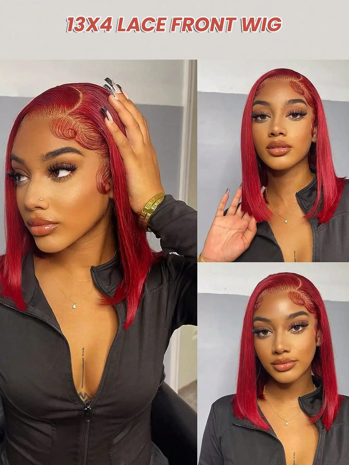 

Straight Bob Wig 13x4 Lace Front Wig Transparent Lace 33D Color 12 Inch Bone Straight Human Hair Wig For Women 150 Density