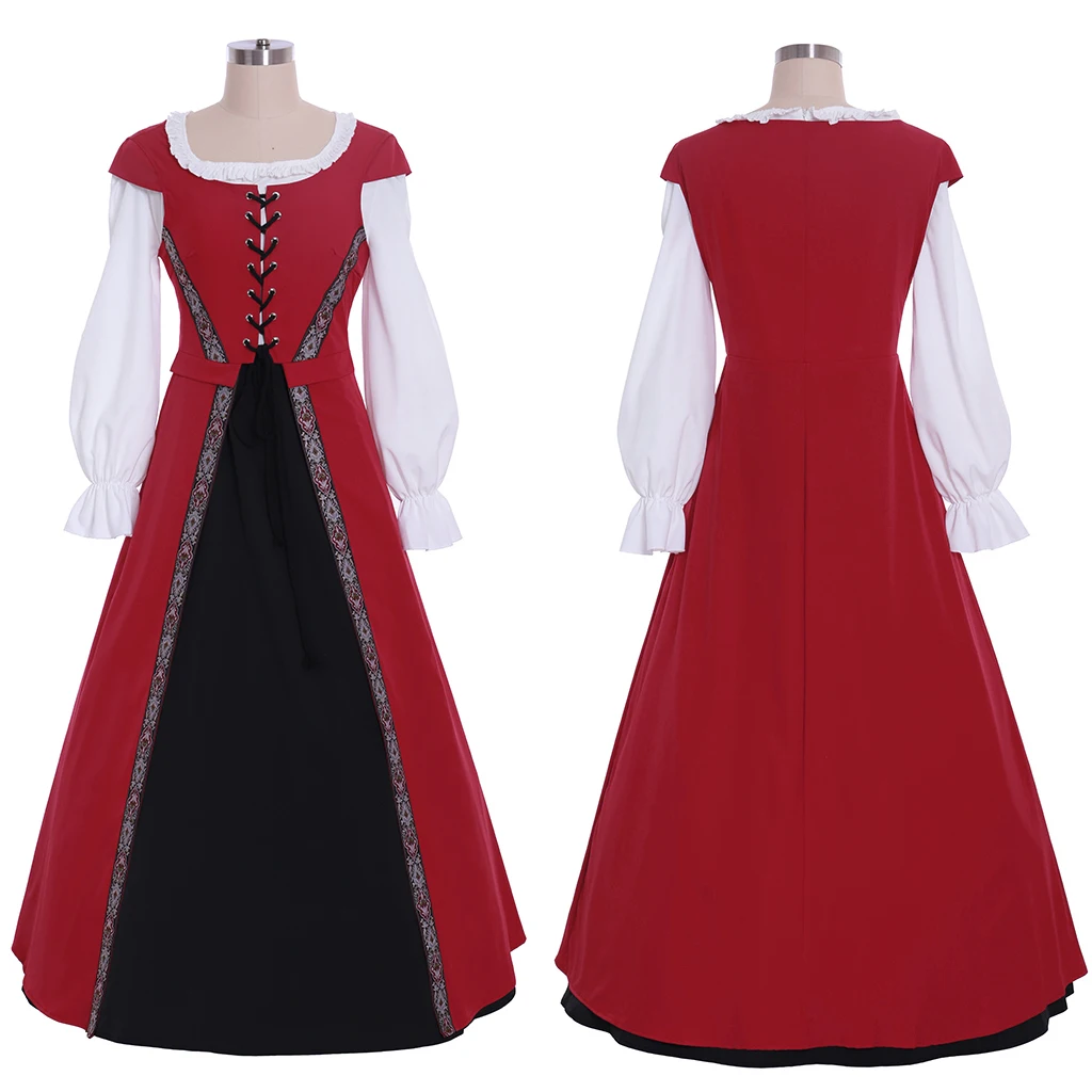 

Medieval Renaissance Viking Pirate Princess Dress Women's Gothic Retro Victorian Civil War Costume Theme Party Ball Gown