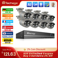 Techage 4MP H.265 8CH POE Camera System Two-way Audio Security Surveillance NVR Up to 16CH For POE IP Camera CCTV Video