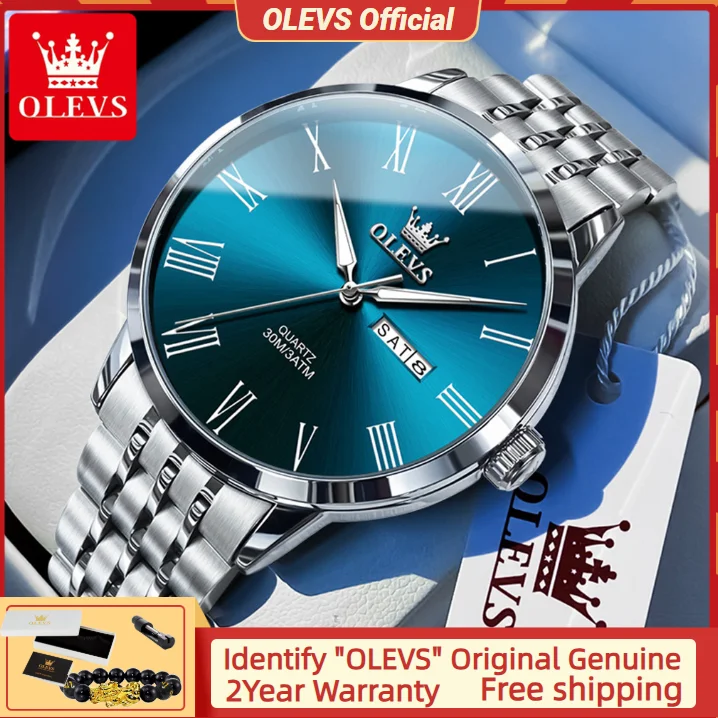 

OLEVS 3633, мужские часы, простой стиль, водонепроницаемые часы из нержавеющей стали, высокое качество, мужские наручные часы с автоматической датой