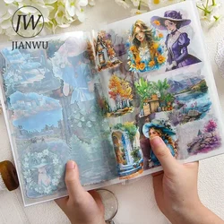 JIANWU Orchids Covering The Ground Series Flower Character Material Collage PET Sticker Book Creative Journal Stationery