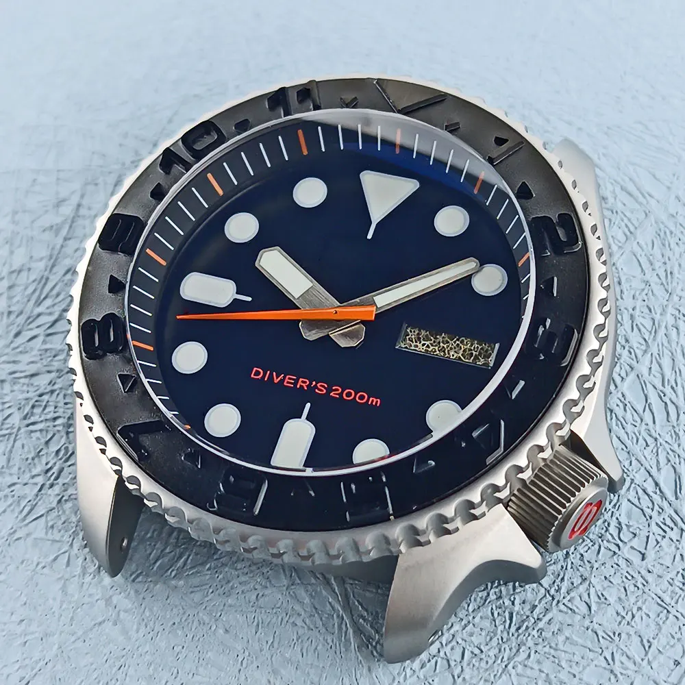 SKX 007 볼록 베젤 시계 케이스, 316L 스테인리스 스틸 사파이어 유리 방수 케이스, NH34 NH35 NH36 무브먼트에 적합, 41mm