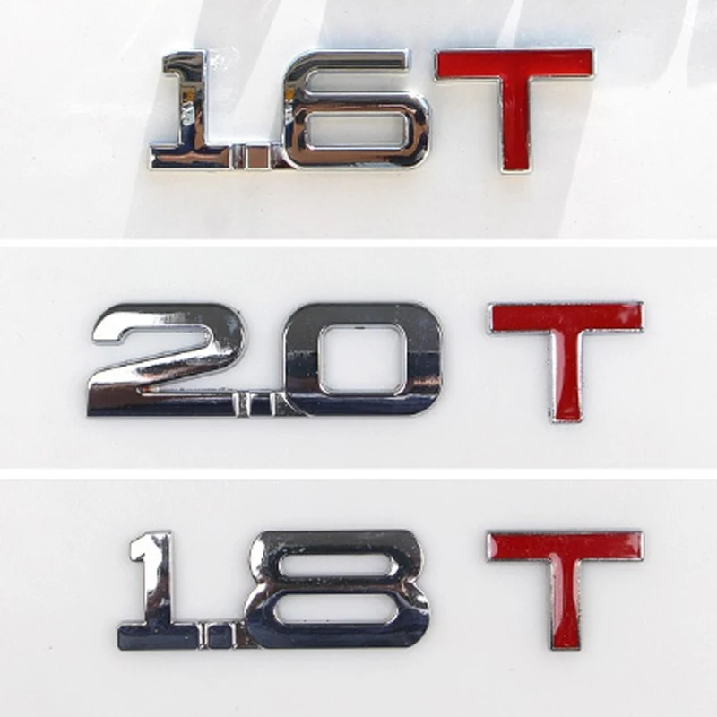 Car Displacement sticker Metal 1.3 1.4 1.6 1.8 2.0 2.5 2.8 3.0 T volume logo Car rear Trunk Emblem badge Vehicle Stickers