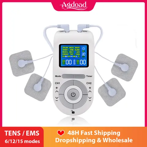 TENS machine 6 or 12 modes with 4 electrodes agdoad