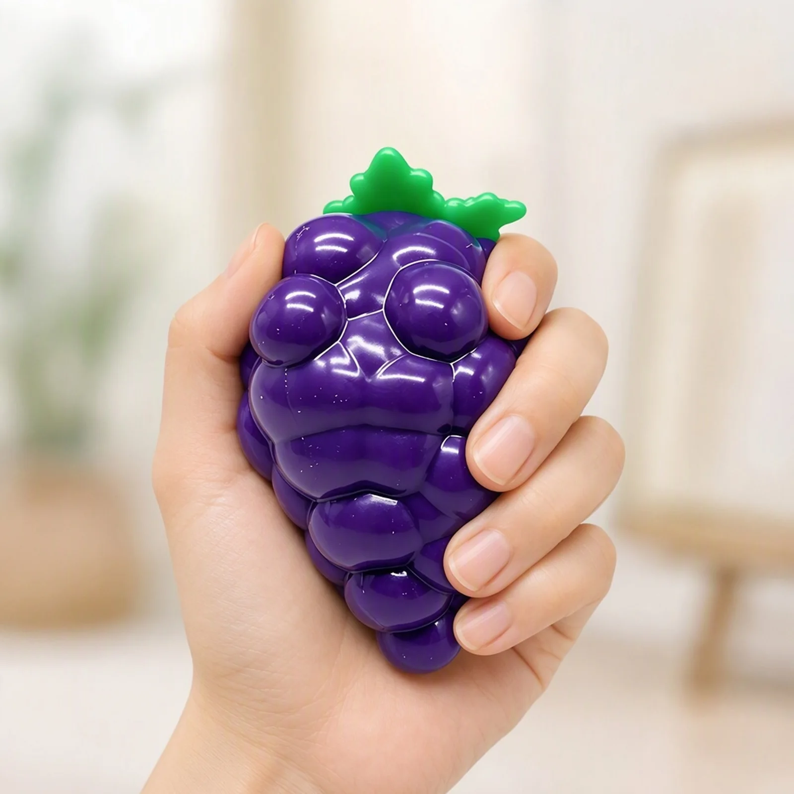 Cute Grape Slow Rising Squeeze Toy Brick Surface Texture Sensory Pinch Ball Tension Relief Sensory