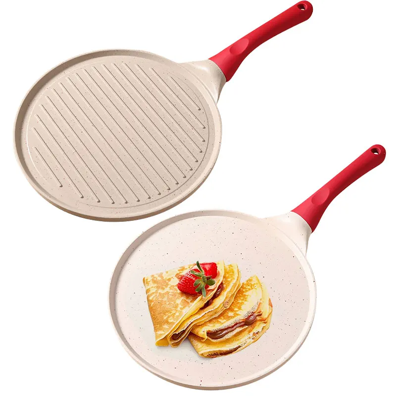 Non Stick Steak Skillet Frying Pan Crepe Pizza Grill Pan Eggs Pancake Dumpling Cooking Pot Waffle Tortilla Pan Kitchen Cookware
