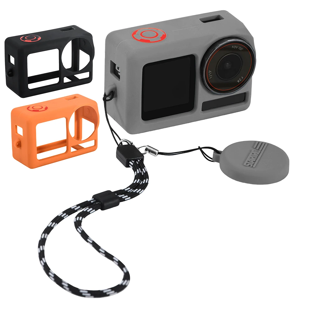 

Силиконовый чехол для DJI Action 5 Pro, крышка объектива, ремешок и защитный чехол с защитой от потери веревки, силиконовый чехол, комплект аксессуаров