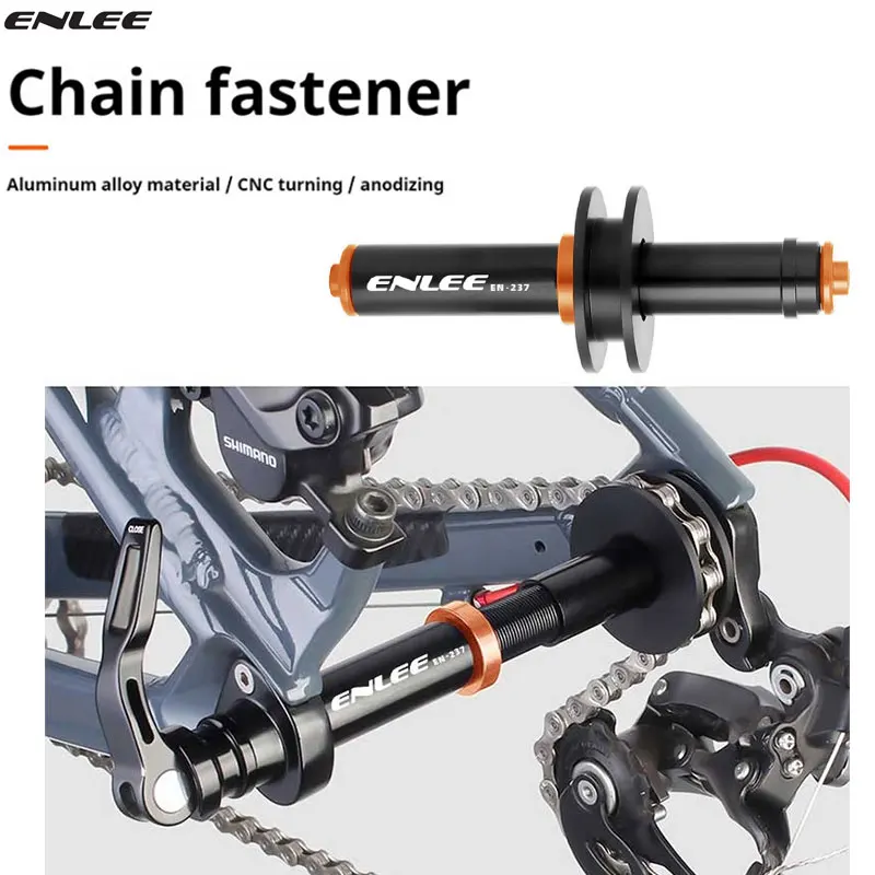 

ENLEE Bicycle Chain Retainer Tensioner Freewheel Road Mountain Bike Quick Release Thru-Axle Universal Chain Fixer
