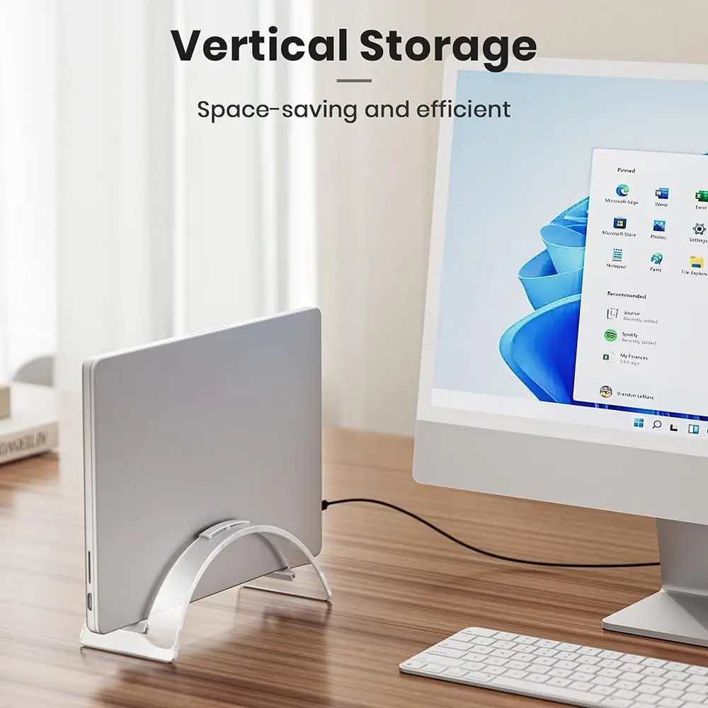 Accessories Acrylic Laptop Stand Space-Saving Vertical Laptop Holder Transparent Desktop Dock