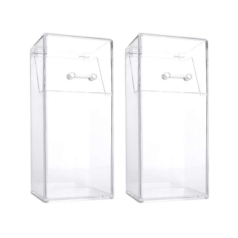 

2pcs Pen Holder Stationery Storage Box Transparent Desk Storage Canister ganizer Lipstick Case Jewelry Display