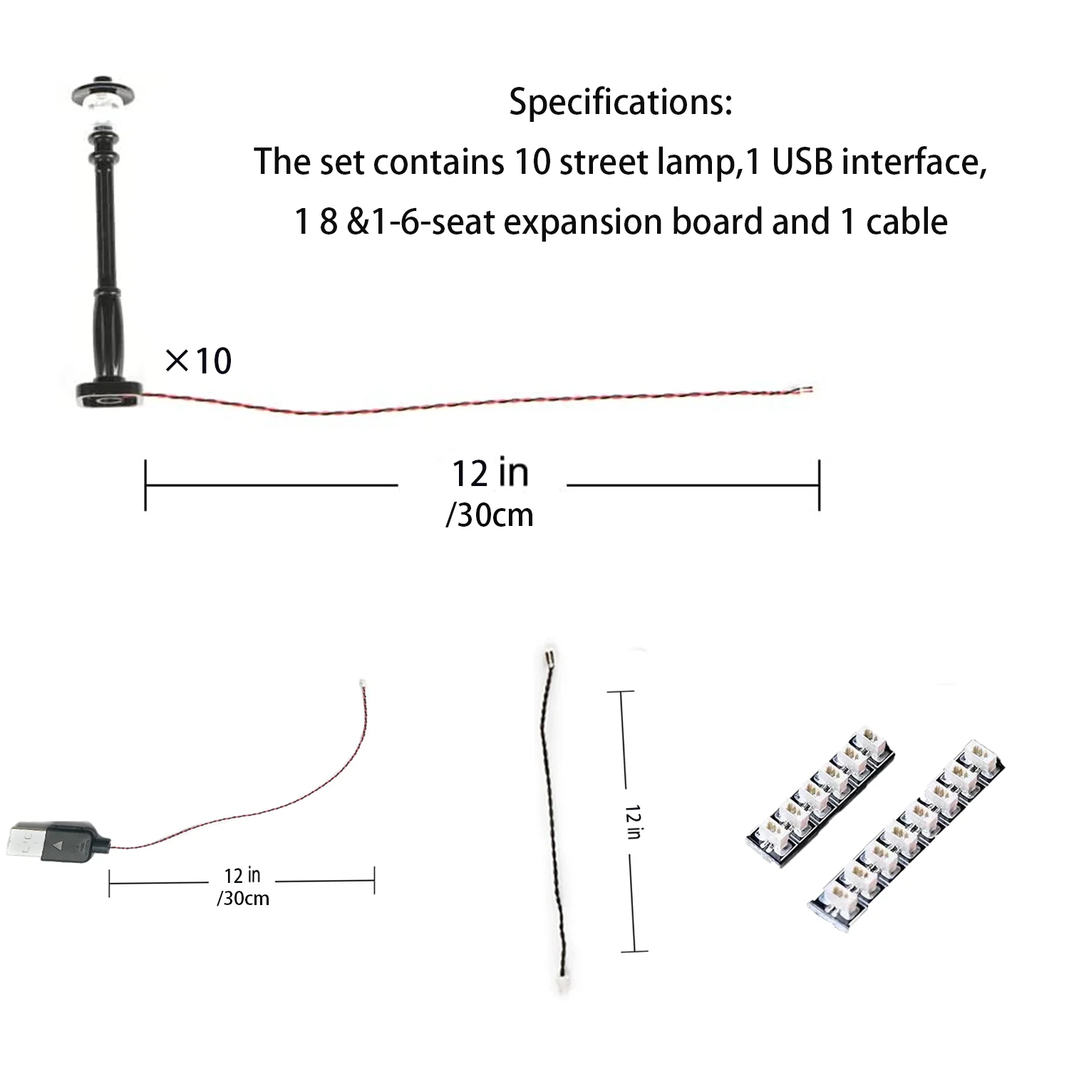 LYBMTWF 10 pcs LED luminous city street lamp,USB powered，building block lamp,MOC lighting accessories（Without electricity）