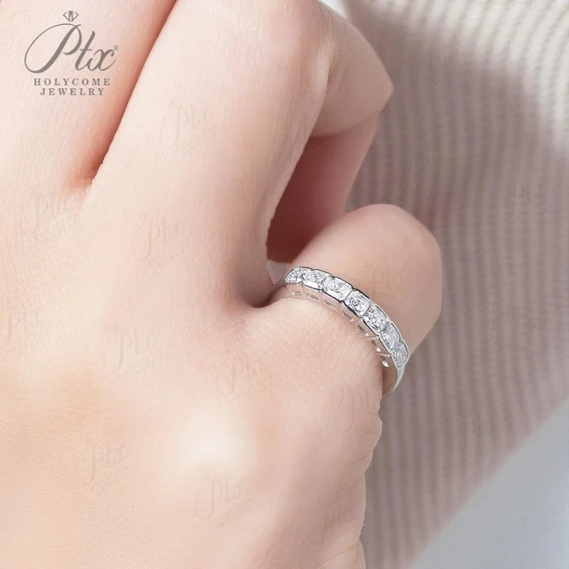 

Asscher Cut Rings Moissanite 14K 10K White Gold for Women 2.5mm Solitaire Luxury Ring for Engagement Custom Trendy