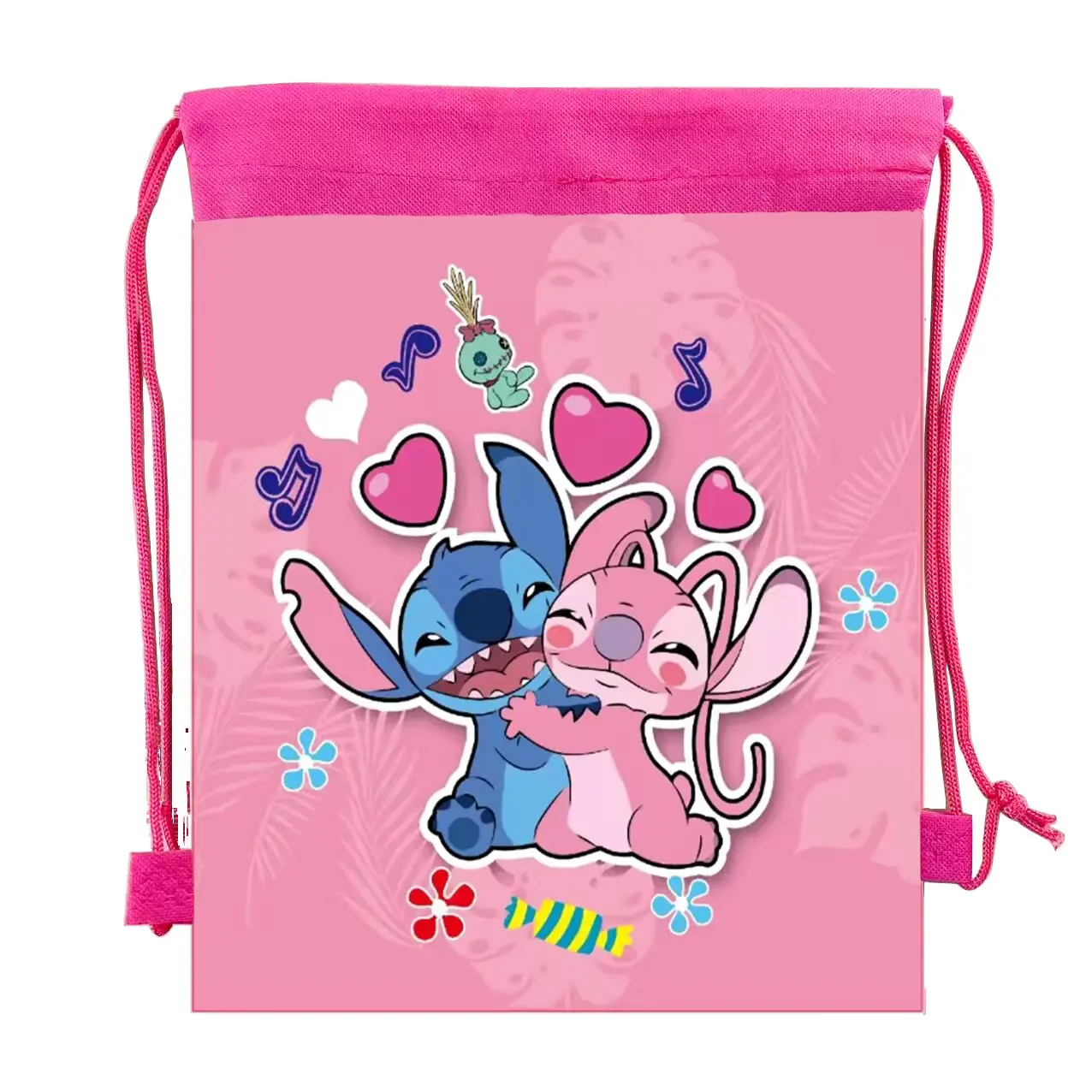 Lilo and Stitch Gift Bag Non-woven Kids Boys Girl Birthday Party Gift Shopping Bag Drawstring Backpack Christmas Party Supplies