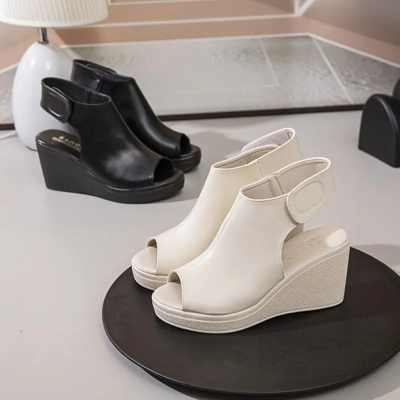 

Fashion Thick Platform Wedge Heel Women's Sandals Summer Outdoor Increased Height Fish Mouth Women's Sandals Zapato De Tacón