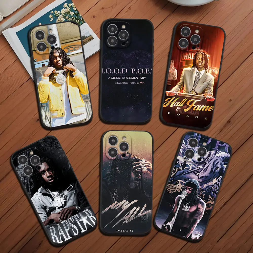 Rapper Polo G Darkside Phone Case for iPhone 12 11 13 14 15 16 Max Pro Plus Black Soft Silicone shell