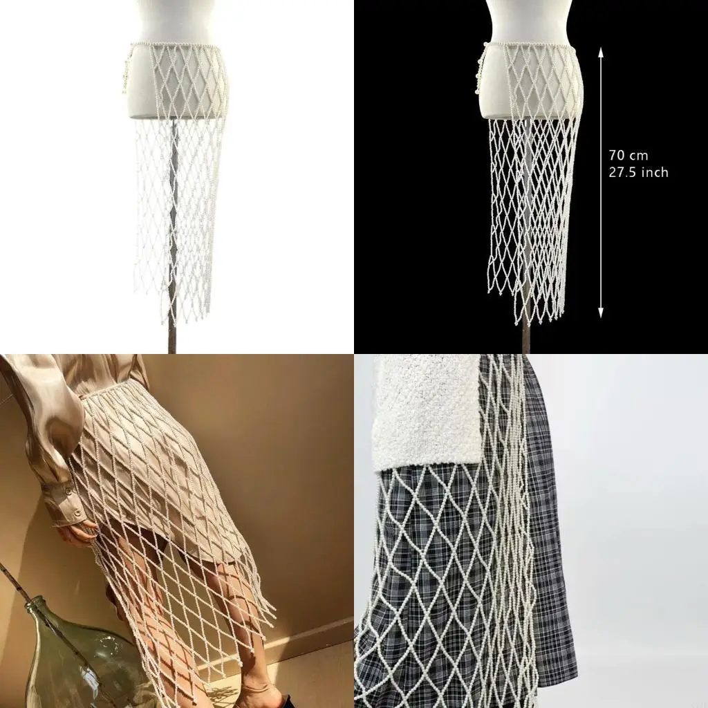  Fashionable Mesh Skirt Featuring Handcraft Imitation Pearls Accent Designs