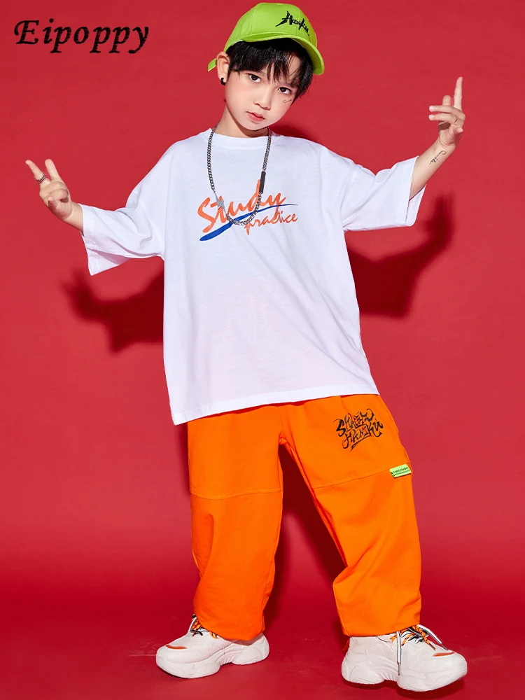 بدلة الجاز للأطفال بأكمام قصيرة ، ملابس الهيب هوب العصرية ، أزياء الأولاد الوطنية