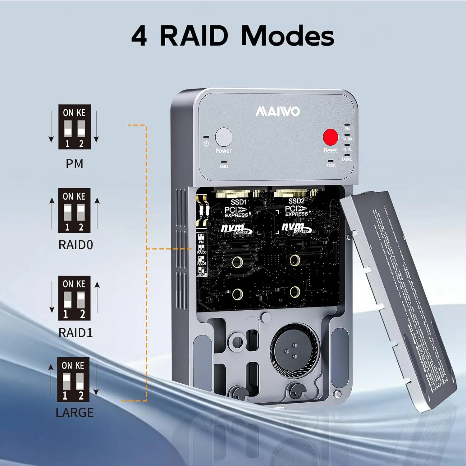 MAIWO RAID NVMe Enclosure USB3.2 GEN2x2 20Gbps