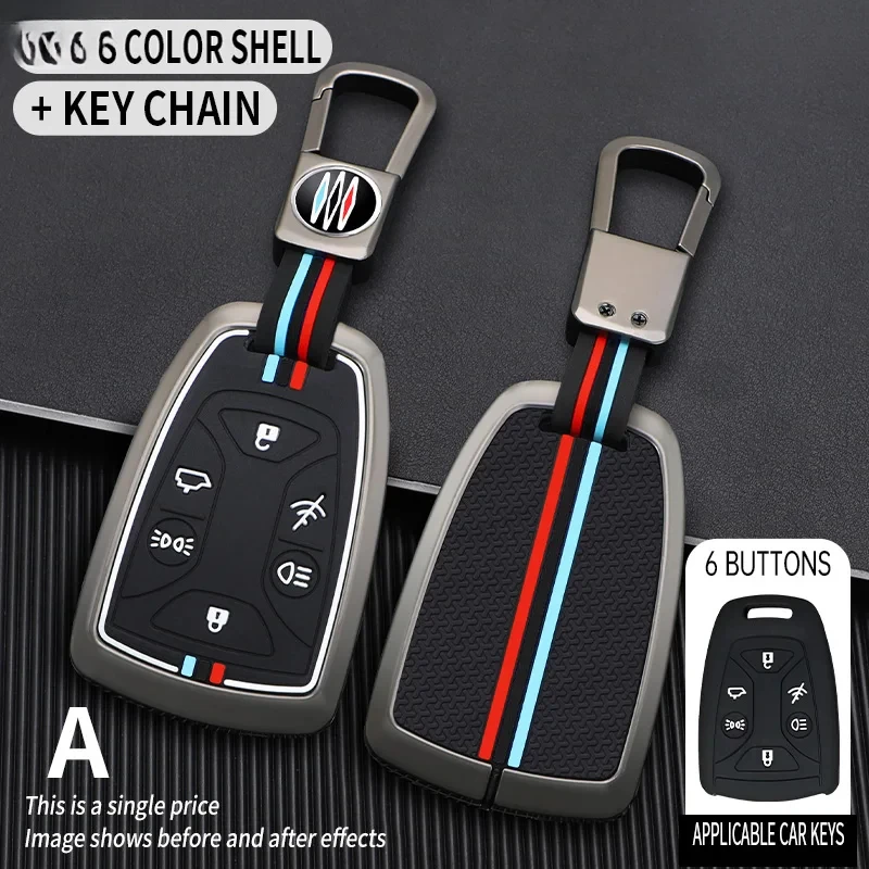 Zinc Alloy+Silicone Key Case Cover Keychain Shell Holder For SAAB Scania 540S GRS905 141 143 148 DC13 4X2 6X2R G P R S Series