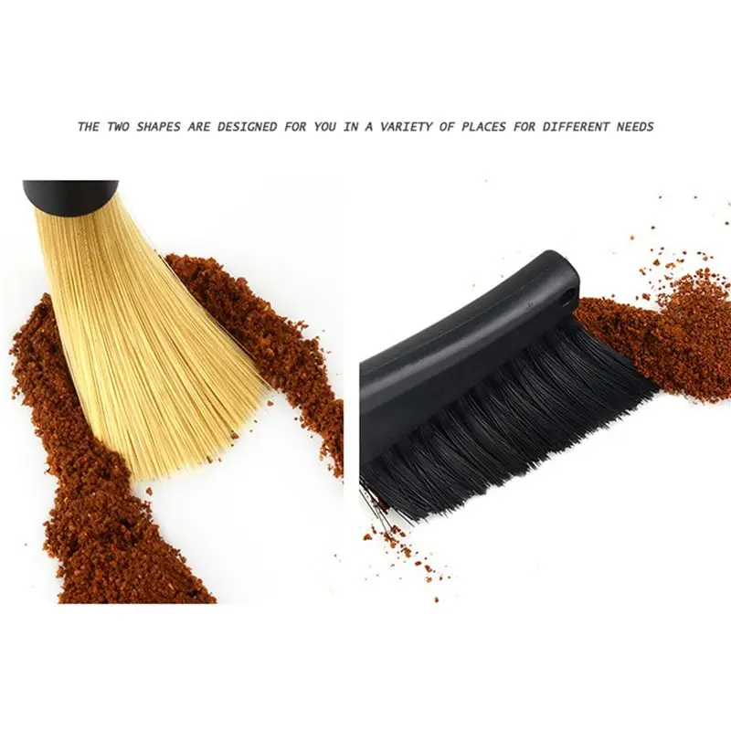 AT02-2X Double Head Coffee Brush Espresso Coffee Grinder Machine Clean Brush Matcha Keyboard Dusting Tool Coffee Powder Brush