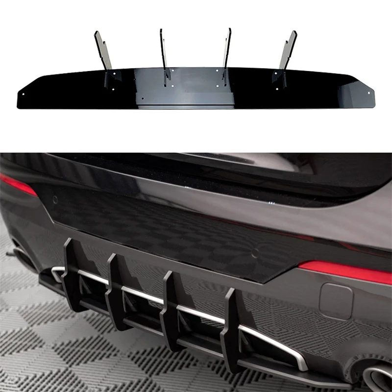 Gloss Black Street Pro Rear Bumper Diffuser Side Splitters For BMW G22 4 Series Coupe M-PACK M Performance Body Kit 2020 2021+