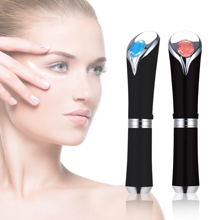 การออกแบบใหม่ล่าสุด Mini นวดผิวหน้าความงามต่อต้านริ้วรอย Wand ความร้อนสีฟ้าสีแดง Treatment Eye Massage ปากกาอุปกรณ์