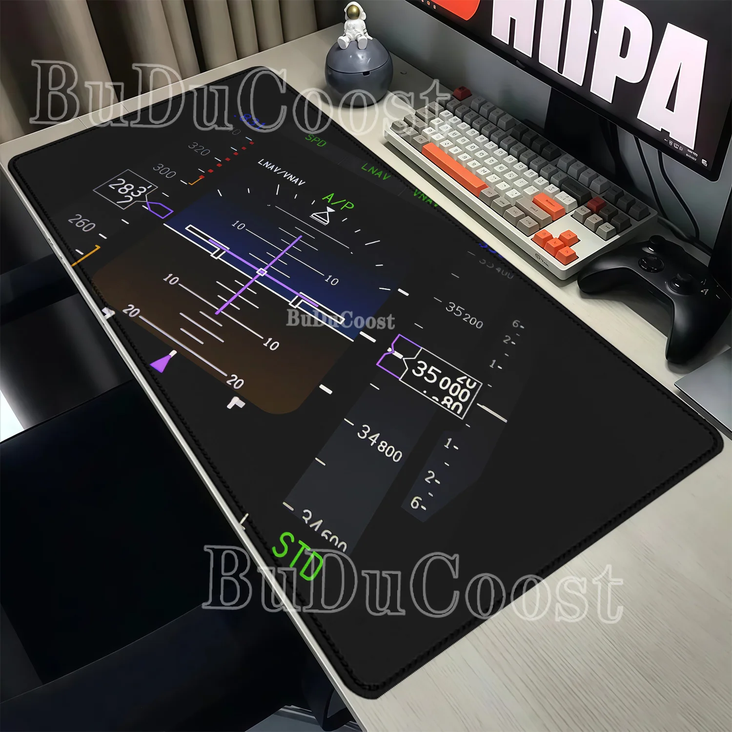 Mousepad Airplane Speedometer Mouse Pads Plane Instrument Panel XXL HD printing Nonslip Rubber Pc Gamer Cockpit overlock DeskMat